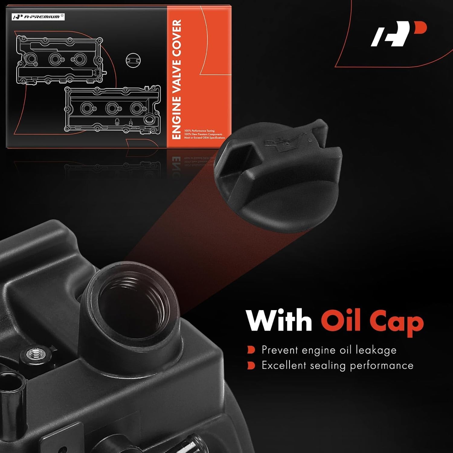 A-Premium Pair [2] Left Right Engine Valve Covers with Gasket & Bolts & Oil Filler Cap Compatible with 2005-2019 Nissan - Frontier, Pathfinder, Xterra, NV1500, NV2500, NV3500 - V6 4.0L VQ40DE