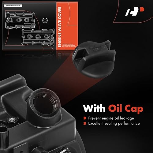 Miniatura 6 de A-Premium Par [2] Tapas de válvula de motor izquierda derecha con junta, pernos y tapa de llenado de aceite compatibles con Nissan 2005-2019 -