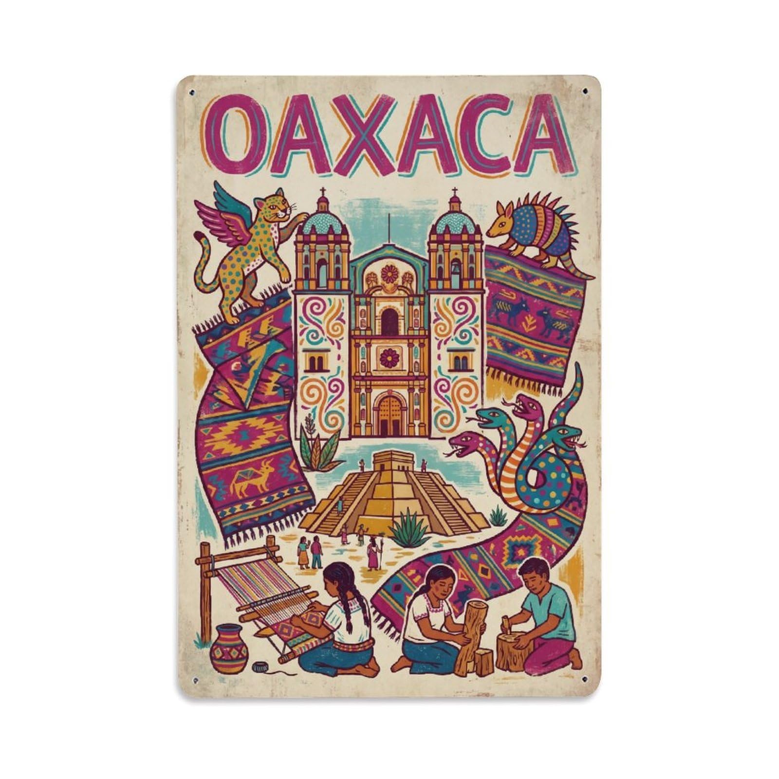 Huiyhb 8X12inch(20X30cm) Travel Mexico Oaxaca Vintage Metal Tin Sign