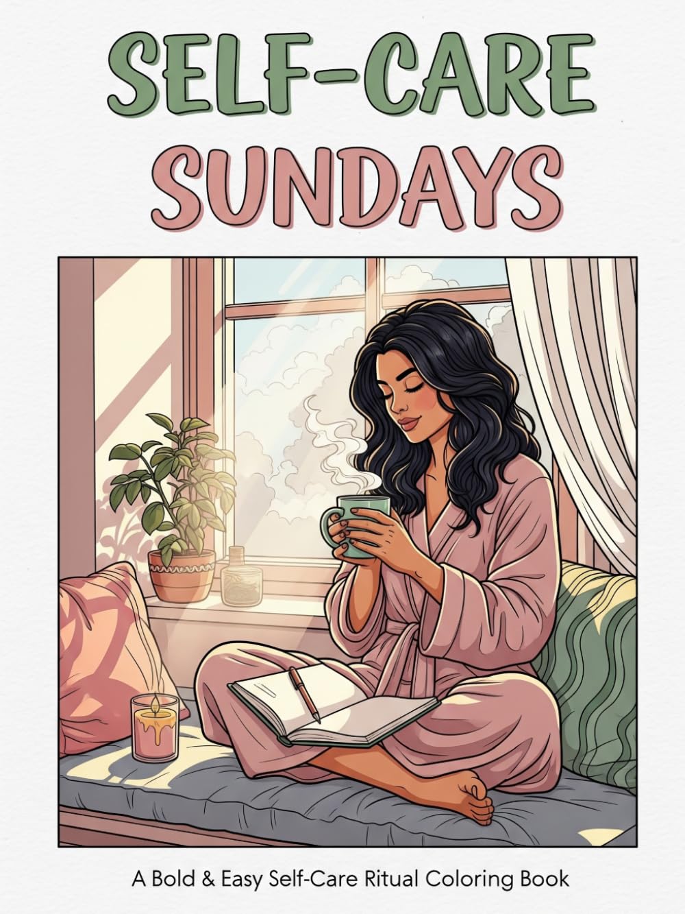 Self-Care Sundays: A Bold & Easy Self-Care Ritual Coloring Book — Cozy Affirmation Scenes for Teens & Adults