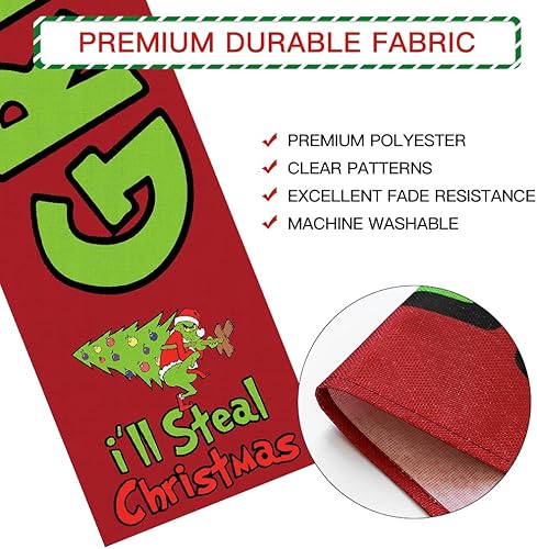 Miniatura 4 de Camino de mesa de Navidad para cocina, comedor, camino de mesa para sala de estar, camino de mesa de granja para fiesta, decoración del hogar (roba