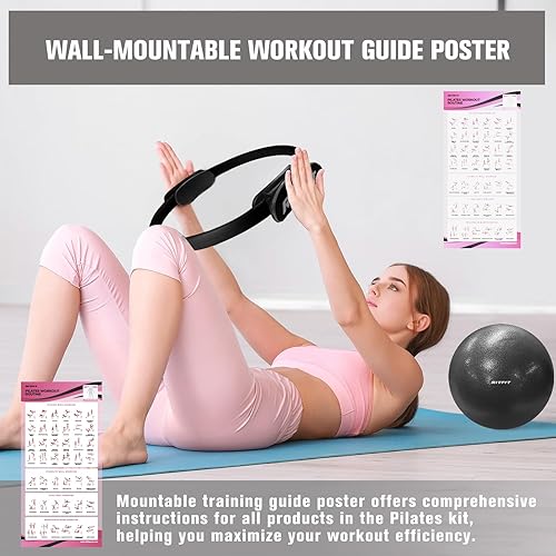 Miniatura 5 de RitFit Pilates Ring Circle - 14 Inch Magic Fitness Circle for Toning Inner & Outer Thighs, Bonus Workout Guide Included