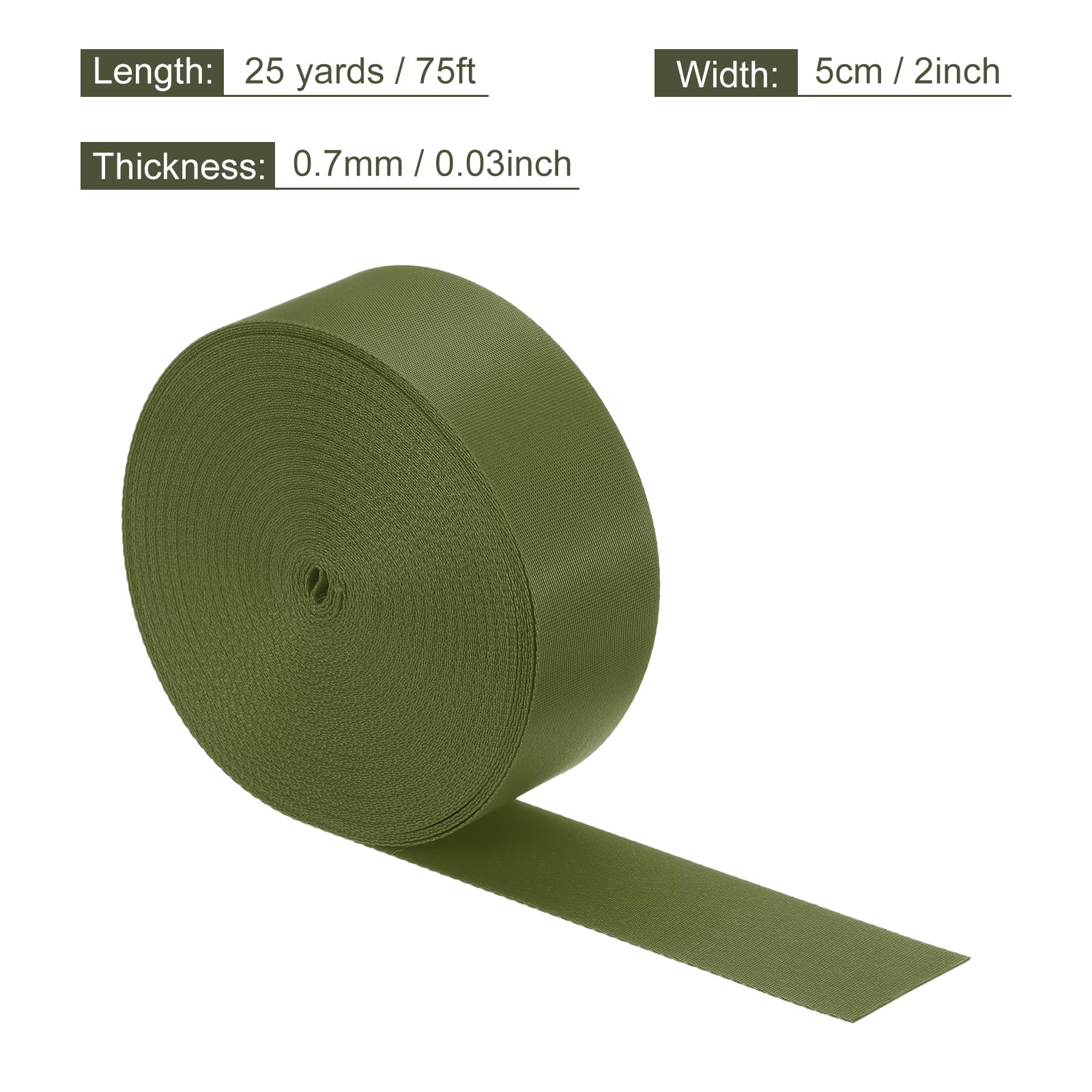 QUARKZMAN Cinghia In Polipropilene Leggera 20mm X 10 Iarde – Grigio Chiaro, Per Zaini, Bagagli E Outdoor
