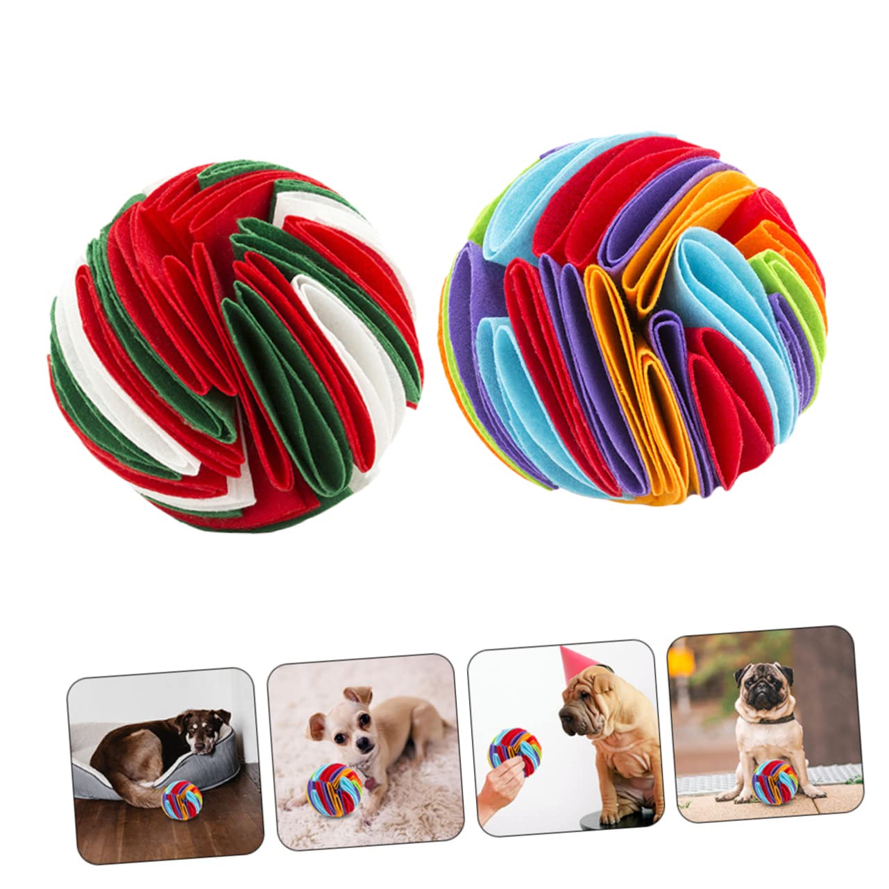 FRCOLOR 4stücke Hundespielzeug Schnüffelball Für Haustiere Mit Futterleck-Funktion Interaktives Trainingsspielzeug Fördert Suchfähigkeiten Farbe