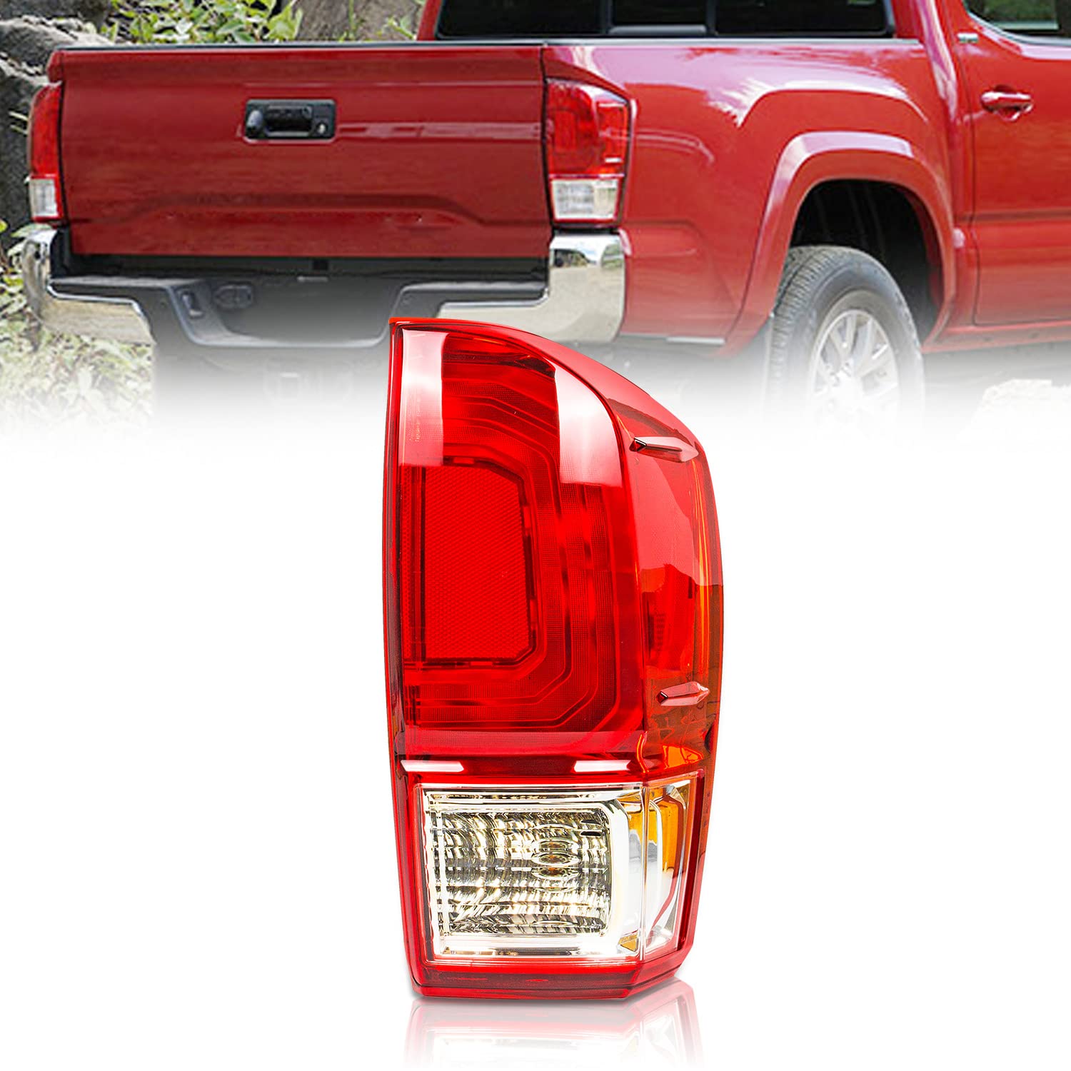 Right Passenger Side Tail Light for 2016-2023 Toyota Tacoma 3rd Gen | Red Brake Lamp Assembly Compatible with SR5, TRD Sport/Off-Road, Limited Models