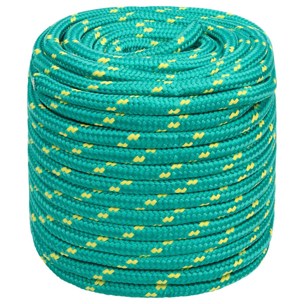 vidaXL Boat Rope Anchor Line Braided Cord UV Resistant Ship Marine Yacht Coil Rope Abrasion Resistant for Sailing Green 16 mm 100 m Polypropylene — image 1