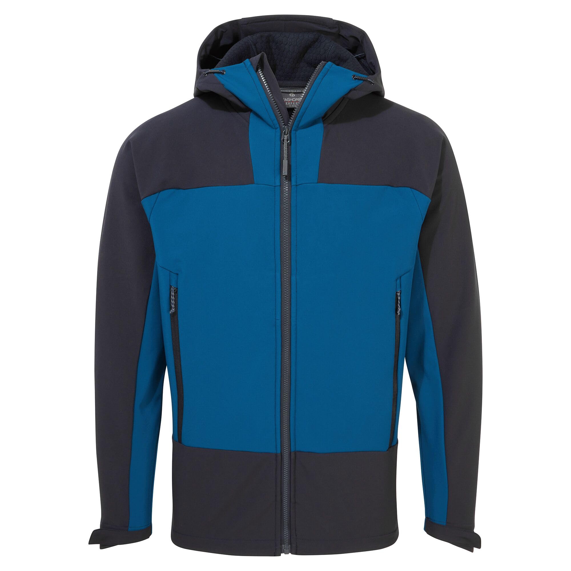 Craghoppers Men's Poseidon Blue/Dark Navy Expert Active Hooded Softshell Rain Coat, Medium