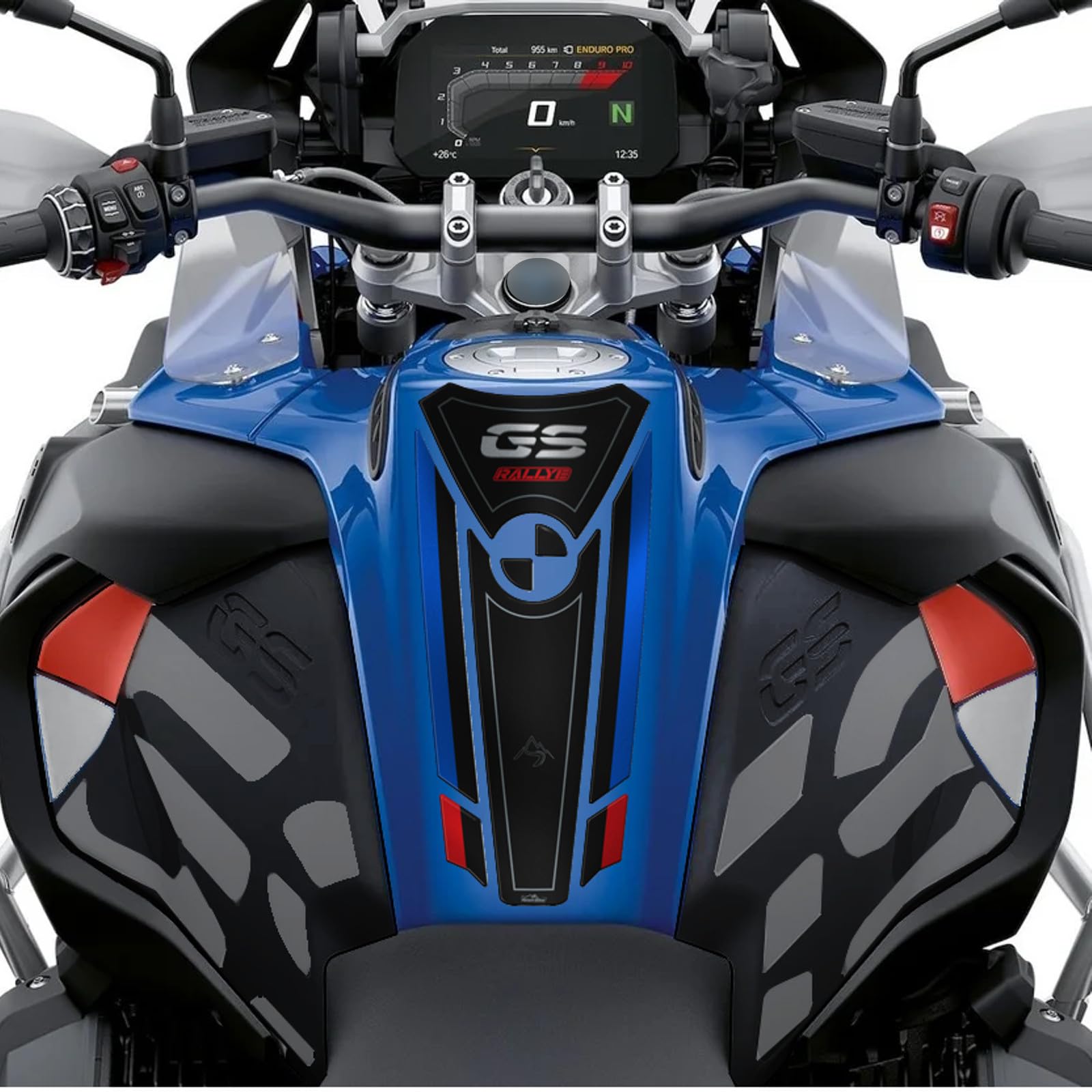 Aufkleber 3D Seite Tank Weiß für BMW R 1250 GS Te Adv Rallye 2021-2023