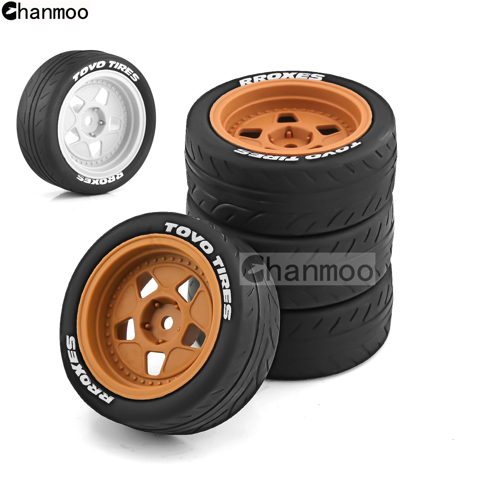 1/10 RC ホイール Amazon | Chanmoo 1/10 RC ラリーレーシングタイヤとハード