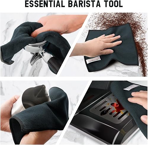 Miniatura 4 de CAFEMASY Barista Towels - Accesorios para máquina de café expreso, paquete de 4 paños de barista absorbentes de alta calidad de 8 x 8 pulgadas,