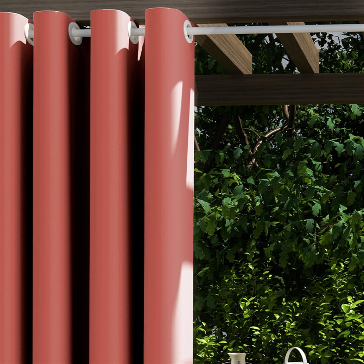 2 Panels Outdoor Curtains Waterproof Blackout Weatherproof Outside Drapes Thermal Insulated Grommet Top Privacy Panels for Patio, Porch, Backyard, Beige, 28" W x 47" L