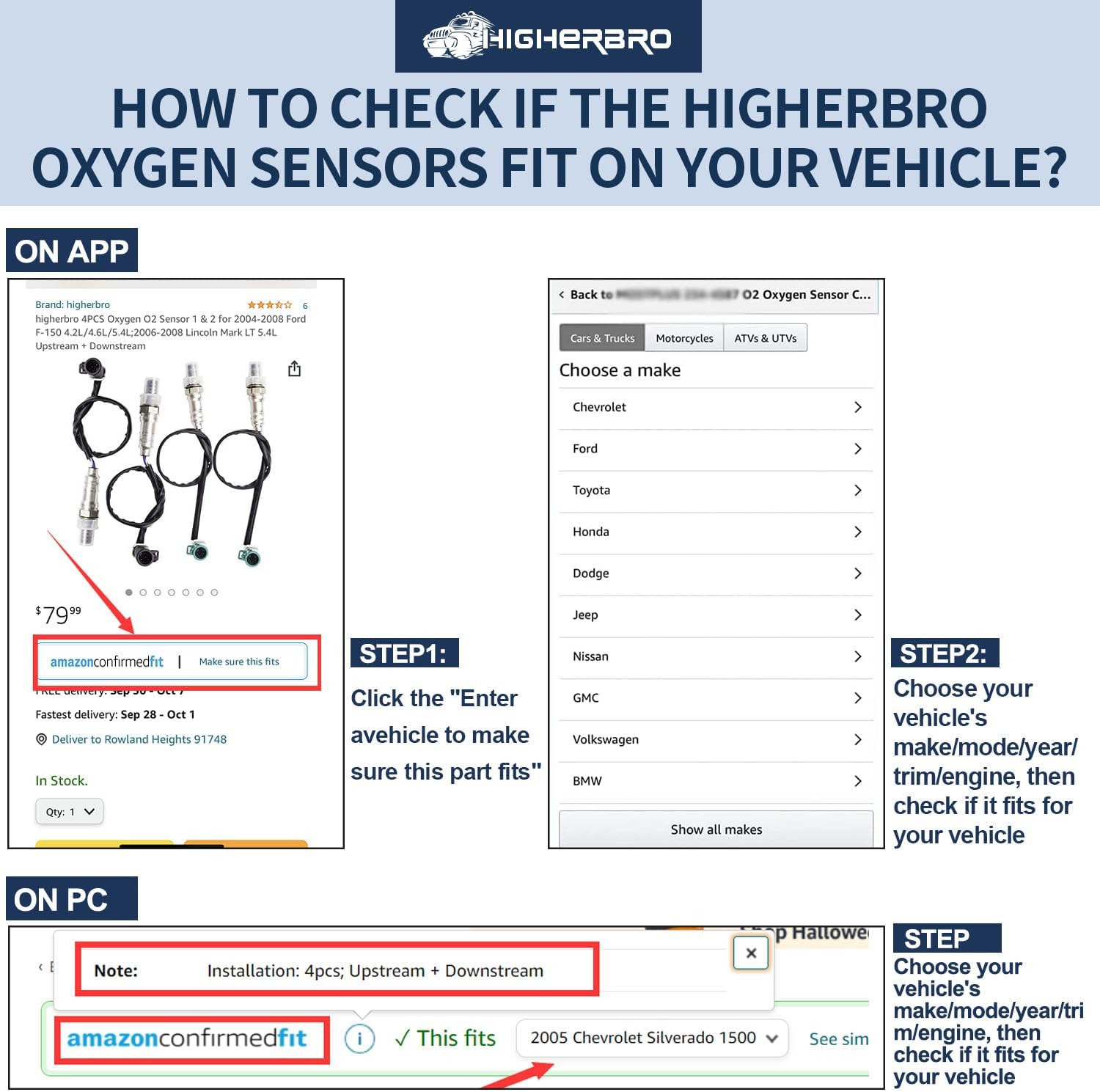 4 Oxygen O2 Sensor 1 & 2 Kits for 1996-2000 Nissan Pathfinder Infiniti Qx4 3.3L; 1999-2003 Nissan Frontier/Xterra 3.3L Upstream +Downstream