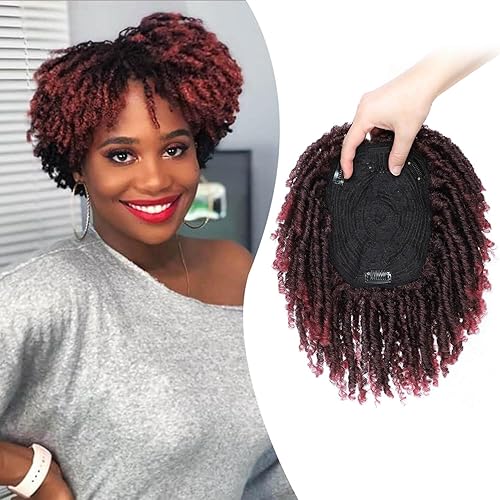 Ms Taj Peluca de pelo corto con rastas de 7 pulgadas para mujer, cabello sintético con rastas TBUG, postizos, rastas cortas, tupé para mujeres