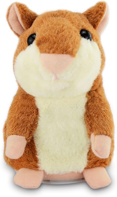 CestMall Talking Hamster Repeats What You Say Electronic Pet Talking Plush Buddy Mouse for Kids, 3 x 5.7 inches (Brown)