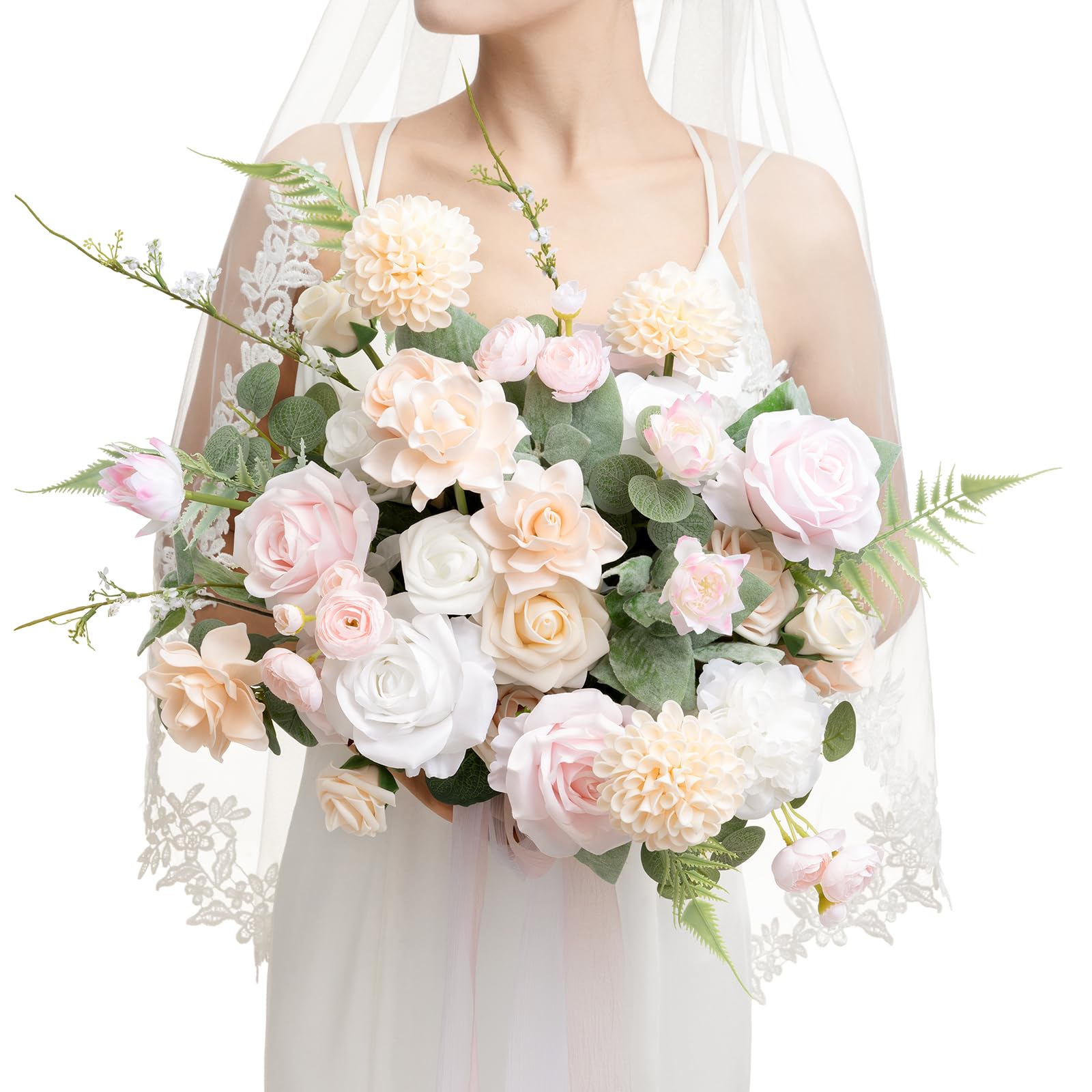 Ling's Moment Blush Pink Cascading Bouquet