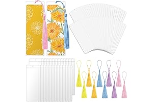 SBYURE Clear Bookmark Sleeves with Tassels