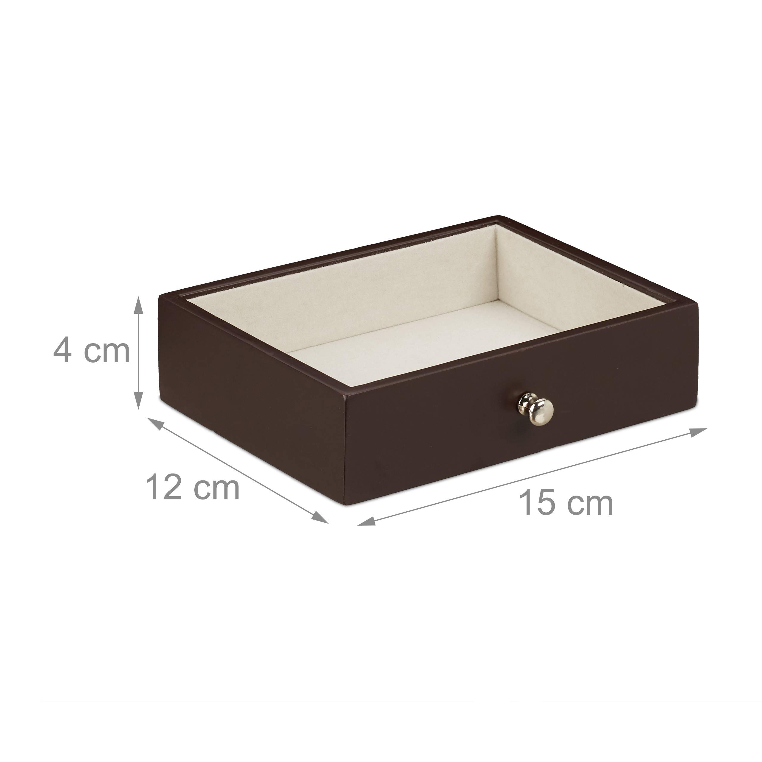 Relaxdays Chargeur Induction avec Organisateur de Rangement et Montre Fonction réveil, Chargement sans Fil, Dimensions 8 x 26 x 18 cm, Expresso