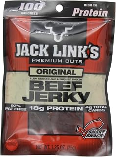 Jack Link's Beef Jerky, 100 Calorie Pack, Original, 1.25-Ounce Bags (Pack of 12)