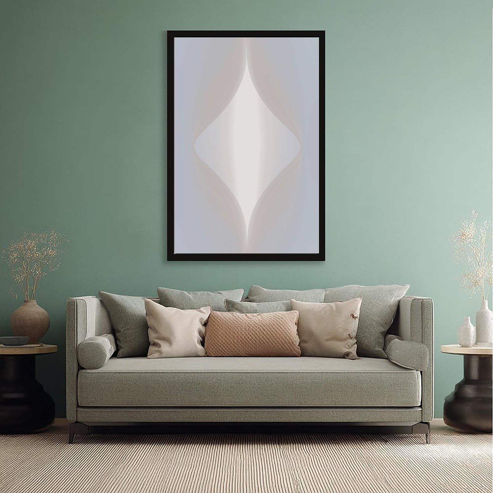 ELKPDOE Weiches, neutrales, geometrisches, abstraktes und minimalistisches Poster, 6 Leinwand-Poster, Schlafzimmer-Dekor, Sportlandschaft, Büro, Raumdekoration, Geschenk, schwarzer Rahmen, 40,6 x 61