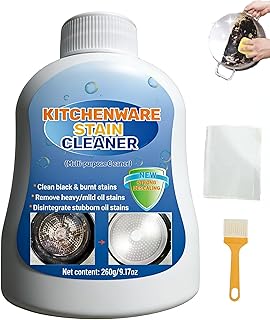 Kitchenware Stain Cleaner, Strong Descaling, Multi-purpose Oil Stain Remover, Pot Pan Bottom Cleaning Paste,Powerful Kitchenware Cleaner, Cooktop Pot Cleaner Effortless for Burned Cookware (260g) (1)