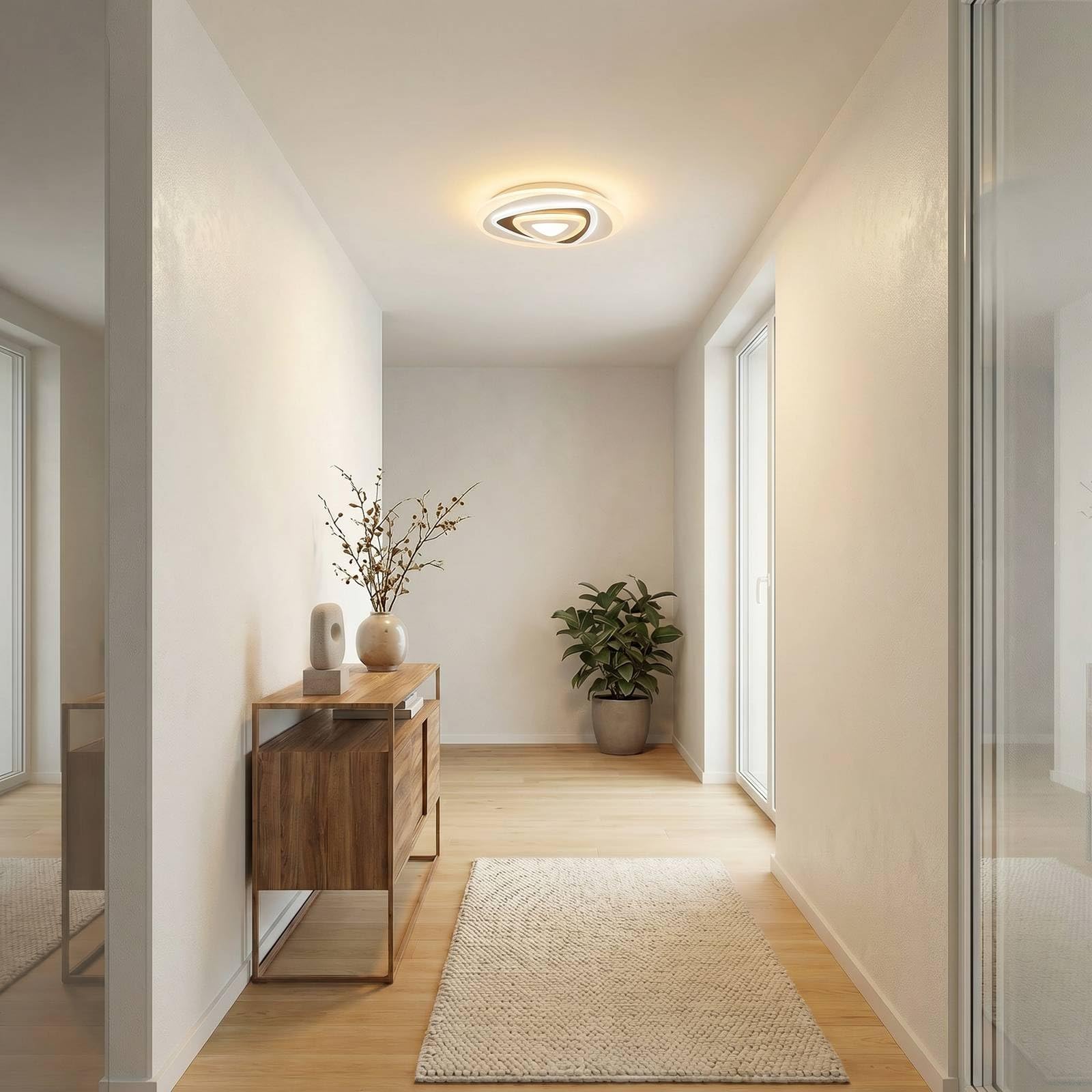 Lindby LED Lámpara de techo Rebeka (Moderno) en Blanco hecho Plástico e.o. para Salón & Comedor (1 llama, lámpara, plafón