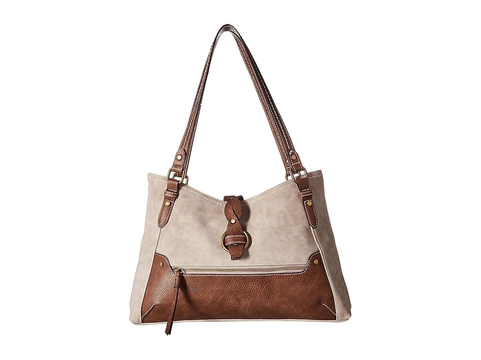 

b.o.c. Tarrant Suede Braid Tote (Dove/Chocolate) Tote Handbags