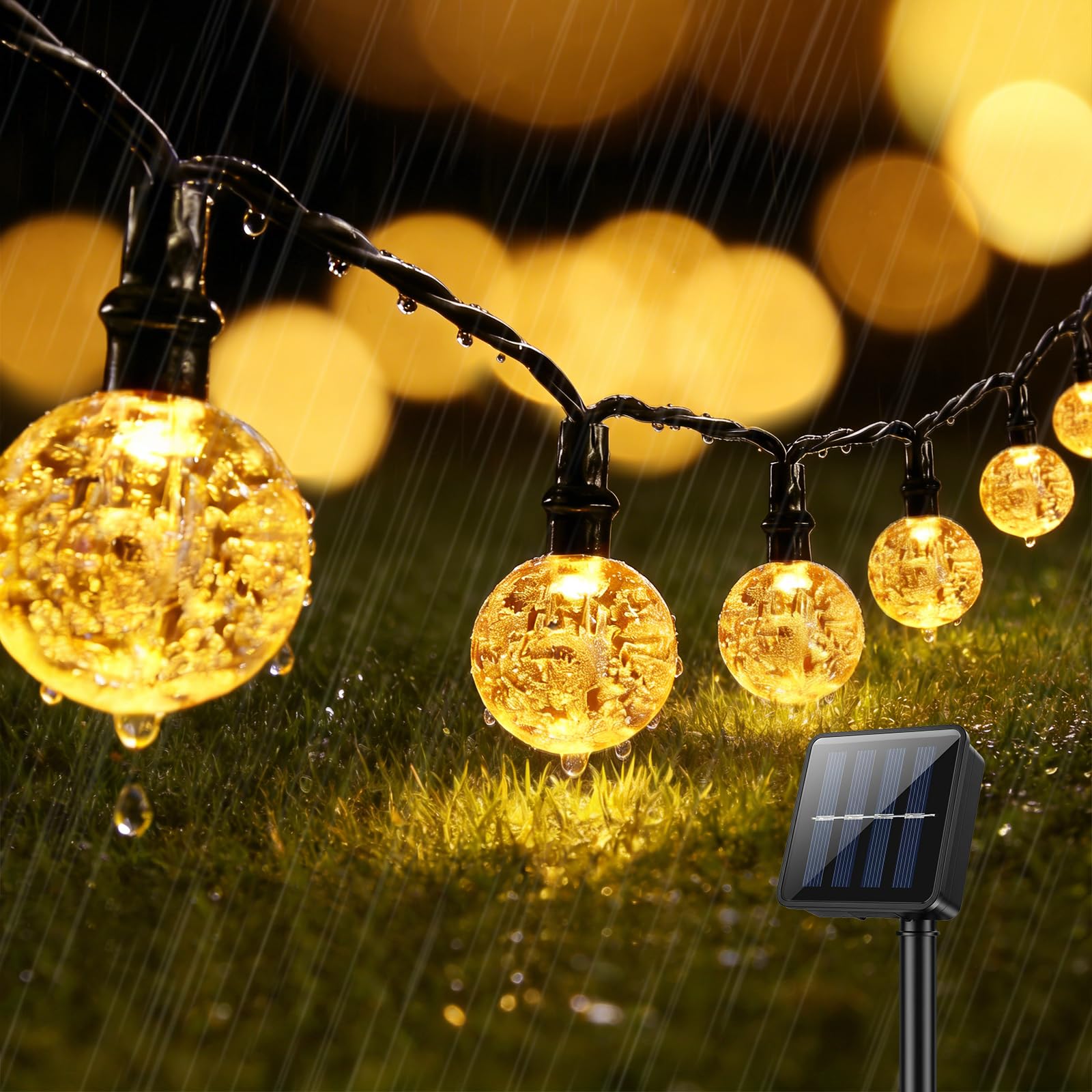 Suright Lichterkette Außen Solar, 8M 30 LED Solar Lichterkette Aussen mit 8 Modi, IP65 Wasserdicht Solar Lichterkette Outdoor für Balkon Deko, Garten,Terrassen, Hochzeiten, Partys, Bäume
