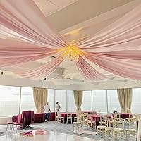 Vista 79 de Ivory Ceiling Drapes 6 Panels 5ftx10ft Wedding Arch Draping Fabric Chiffon Wedding Drapes Curtain Decorations with Rod Pocket