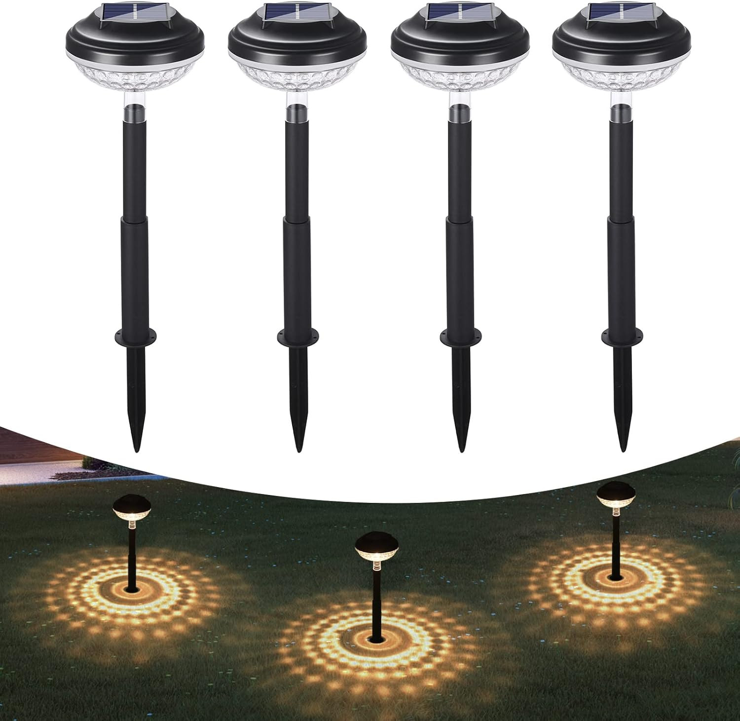Heinstian Lampe Solaire ExtéRieur Jardin, 4 PièCes Lampe Jardin Solaire