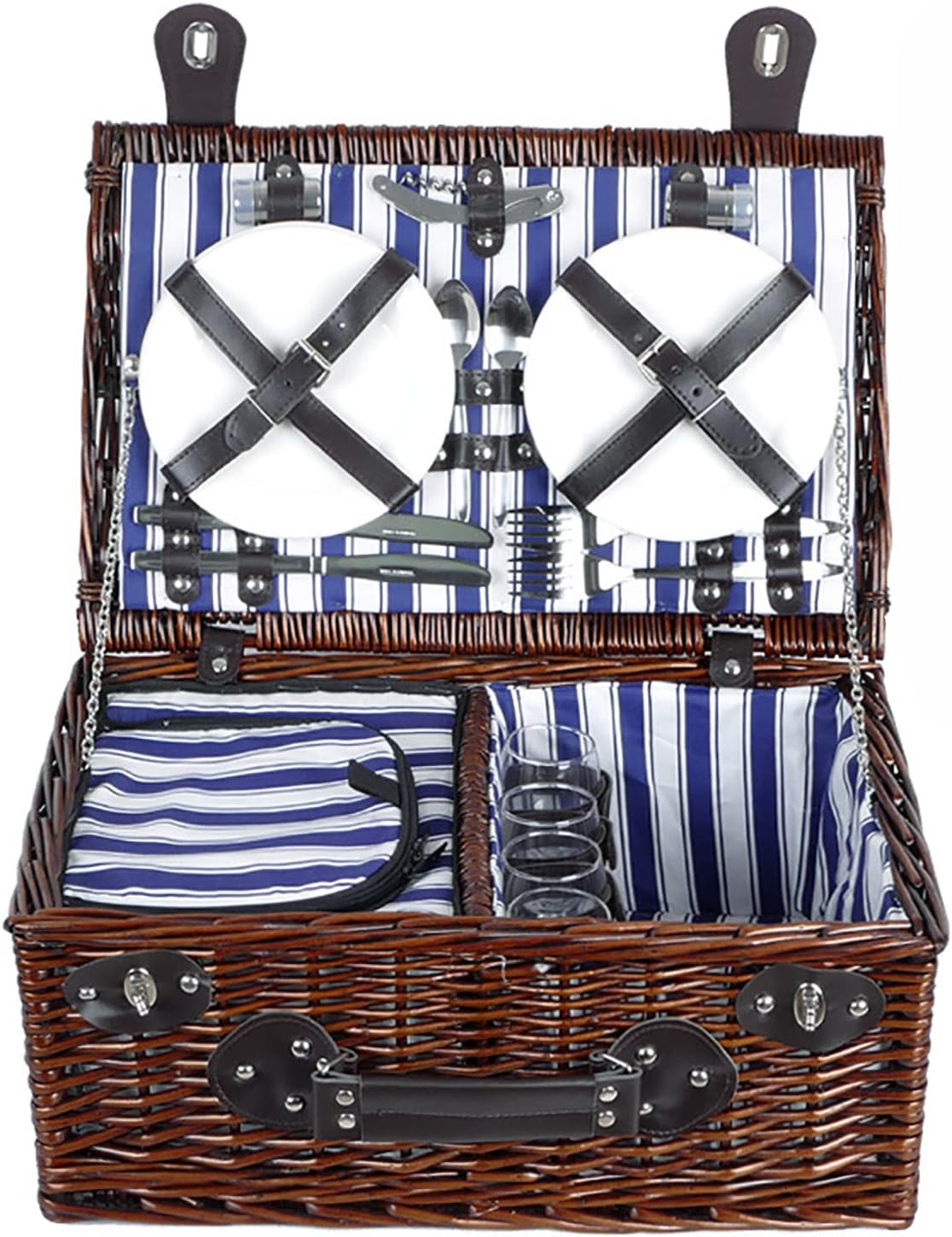 Cutlery Flatware Set of 4, Stainless Steel Tableware, Include Knife Fork Spoon Dinnerware with Elegant Box, for Home, Hotel, Restaurant, New House Present(B-46x31x20cm)