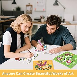 Elfew 2 Pack Small Coloring Books, Bold and Easy Coloring Book, Beginner-Friendly Thick Lines(8.5x8.5in), Stress Relief Gift