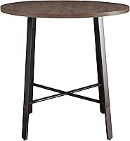 Vista 4 de Lexicon Redding Mesa de comedor redonda de altura de mostrador, marrón bruñido/gris