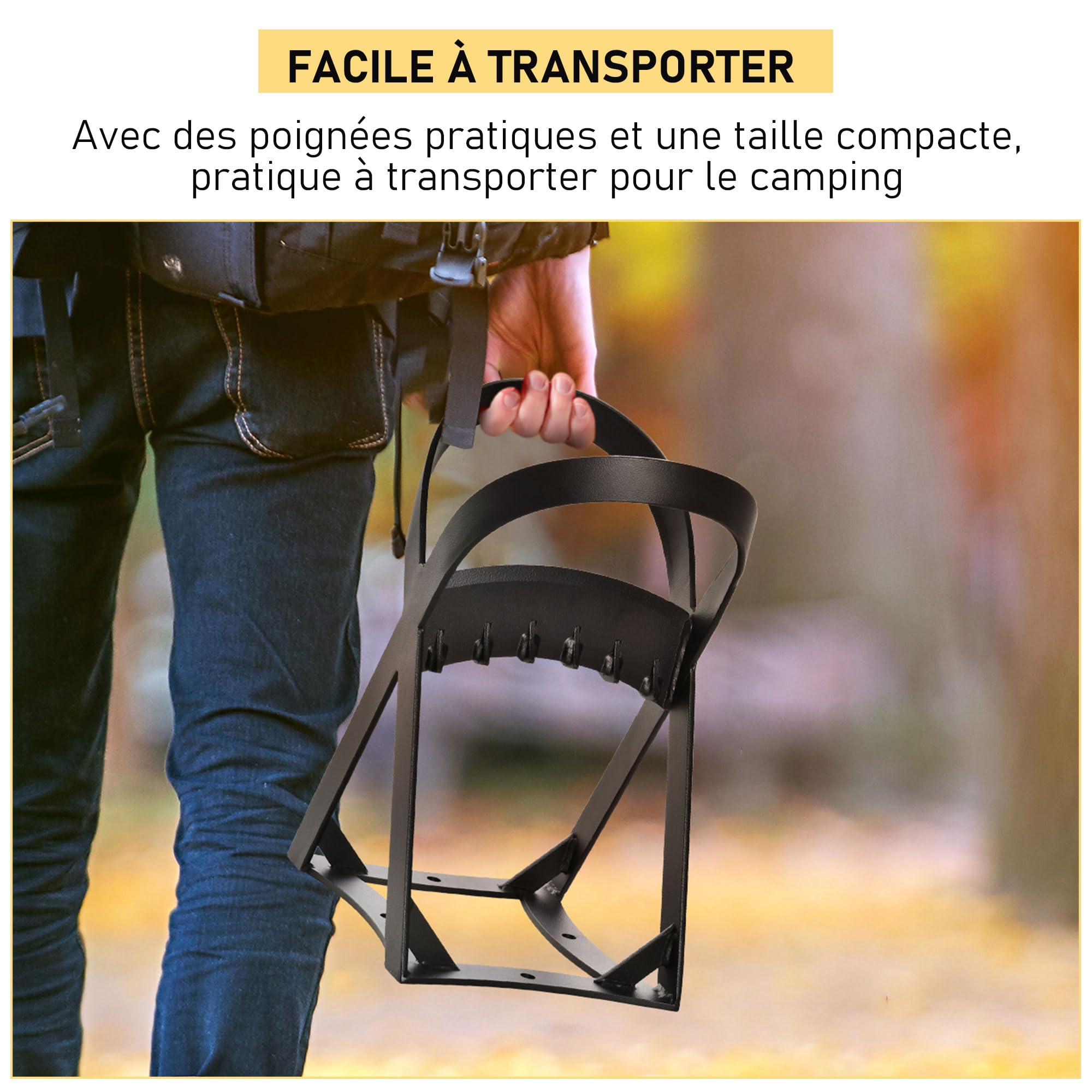 Outsunny Fendeur de bois de chauffage fendeuse à bois manuelle en acier 24,4 x 20,8 x 37,4 cm noir