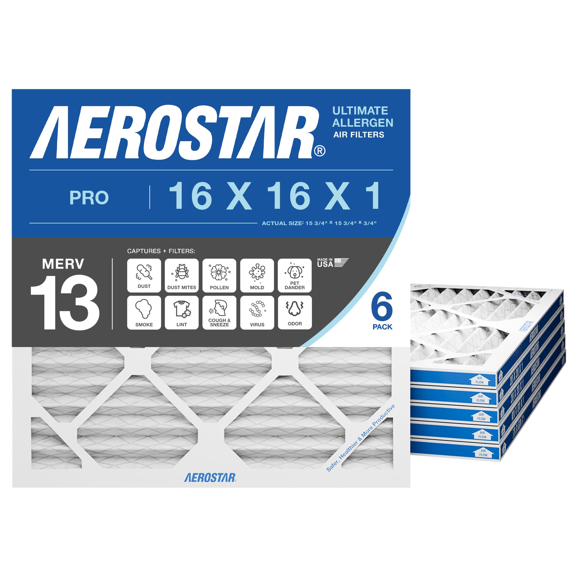 Aerostar MERV 8 Air Filters - 6 Pack -6