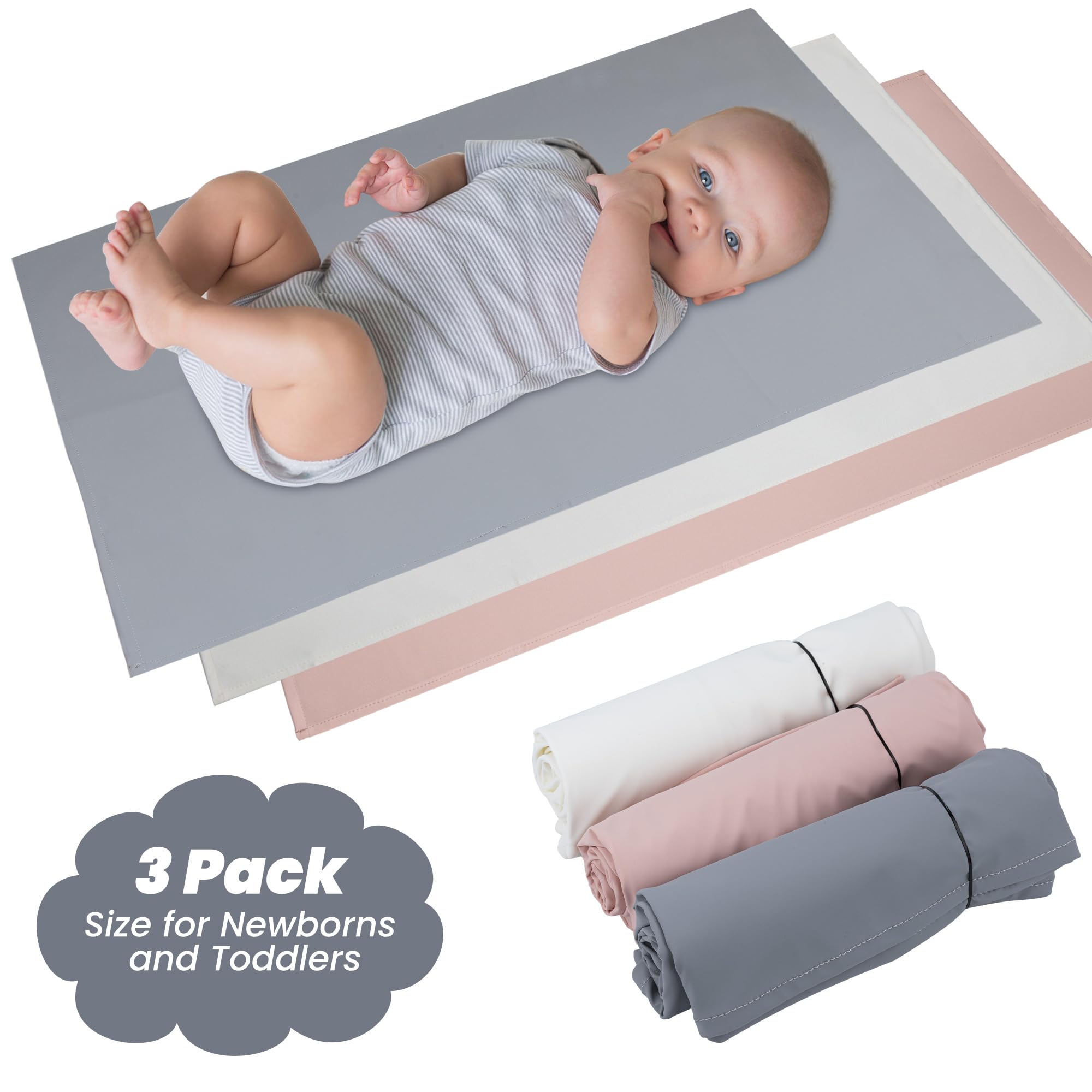 SYVOFOX 3 Pack Wipe Clean Portable Changing Mat, Lightweight Travel Baby Changing Mat - Image 2