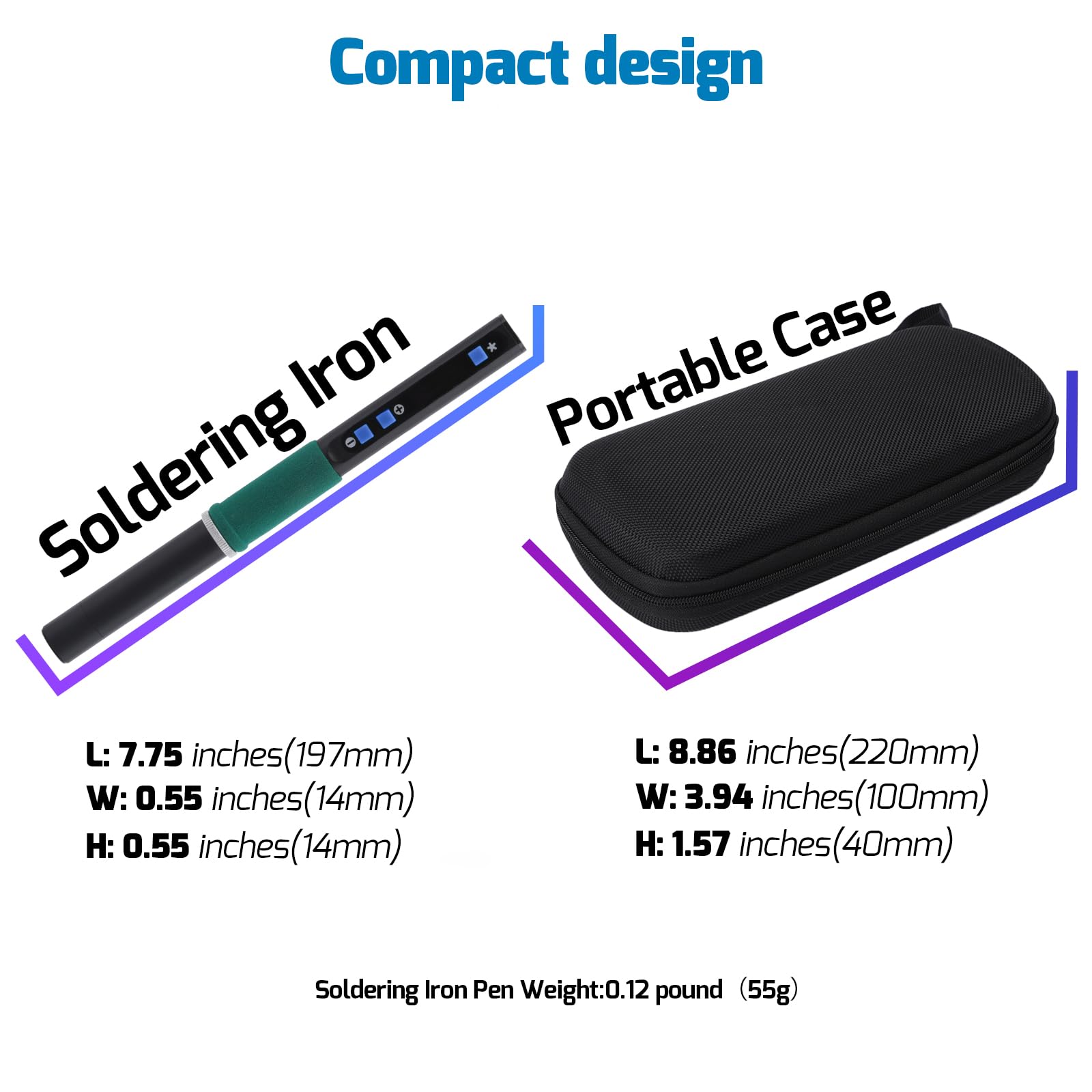 WEP 928D-IV Soldering Iron Kit with Fast Heating with C235 Tip, Dynamic Screen, Compact USB Soldering Iron with Tool Bag, Multi-Functional Cover, Type-C Charging, Sleep Mode, PD/QC Protocols