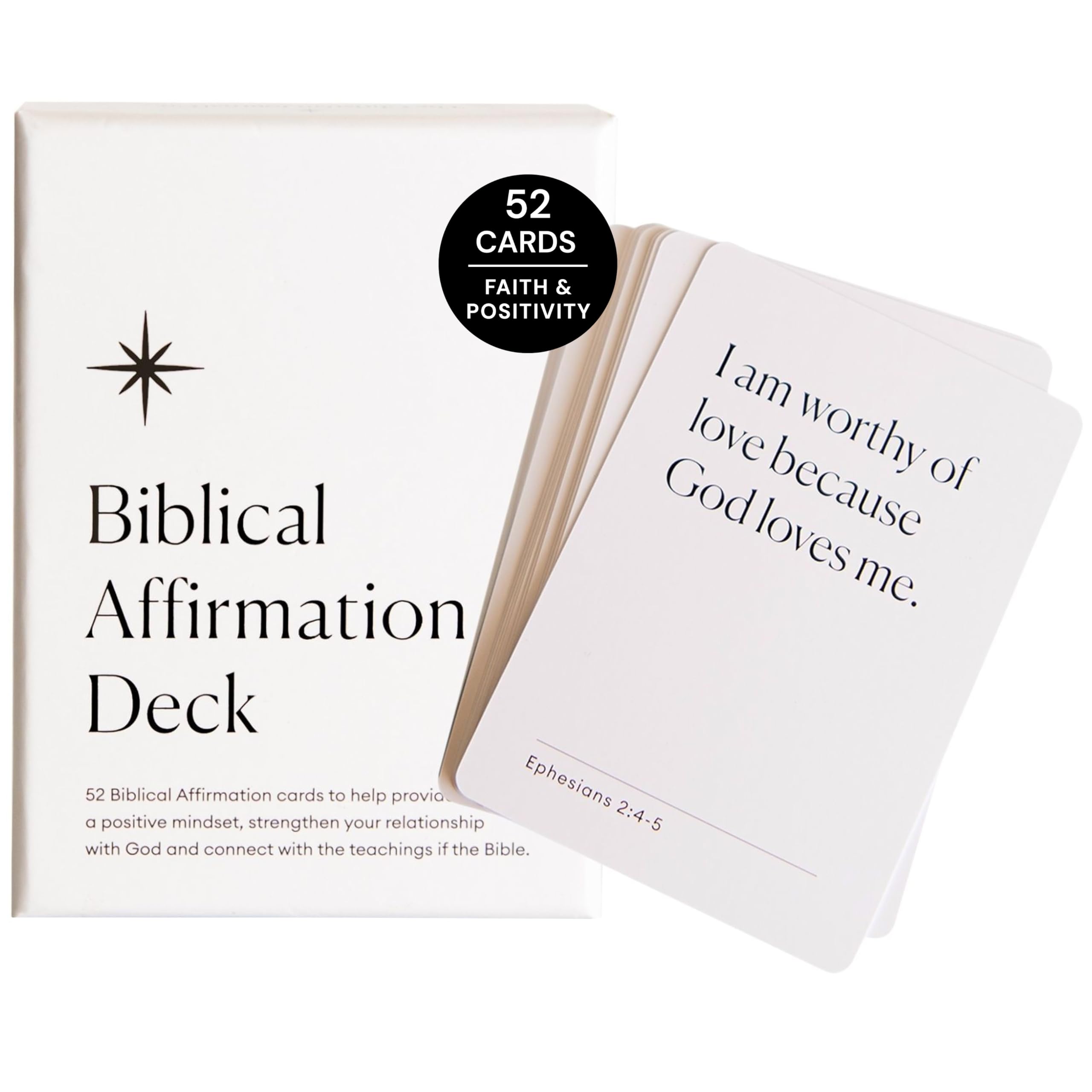 Biblical Affirmation Deck | Scripture Cards, Prayer Cards, Faith Cards | 52 Card Deck of Positive Religious Affirmations For Men and Women | Bible