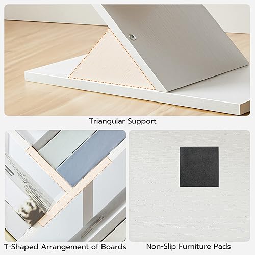 Miniatura 7 de HOOBRO Estantería de árbol, estantería de 9 niveles, estantes de madera, estante de almacenamiento de pie, para exhibición de CD, libros en la sala