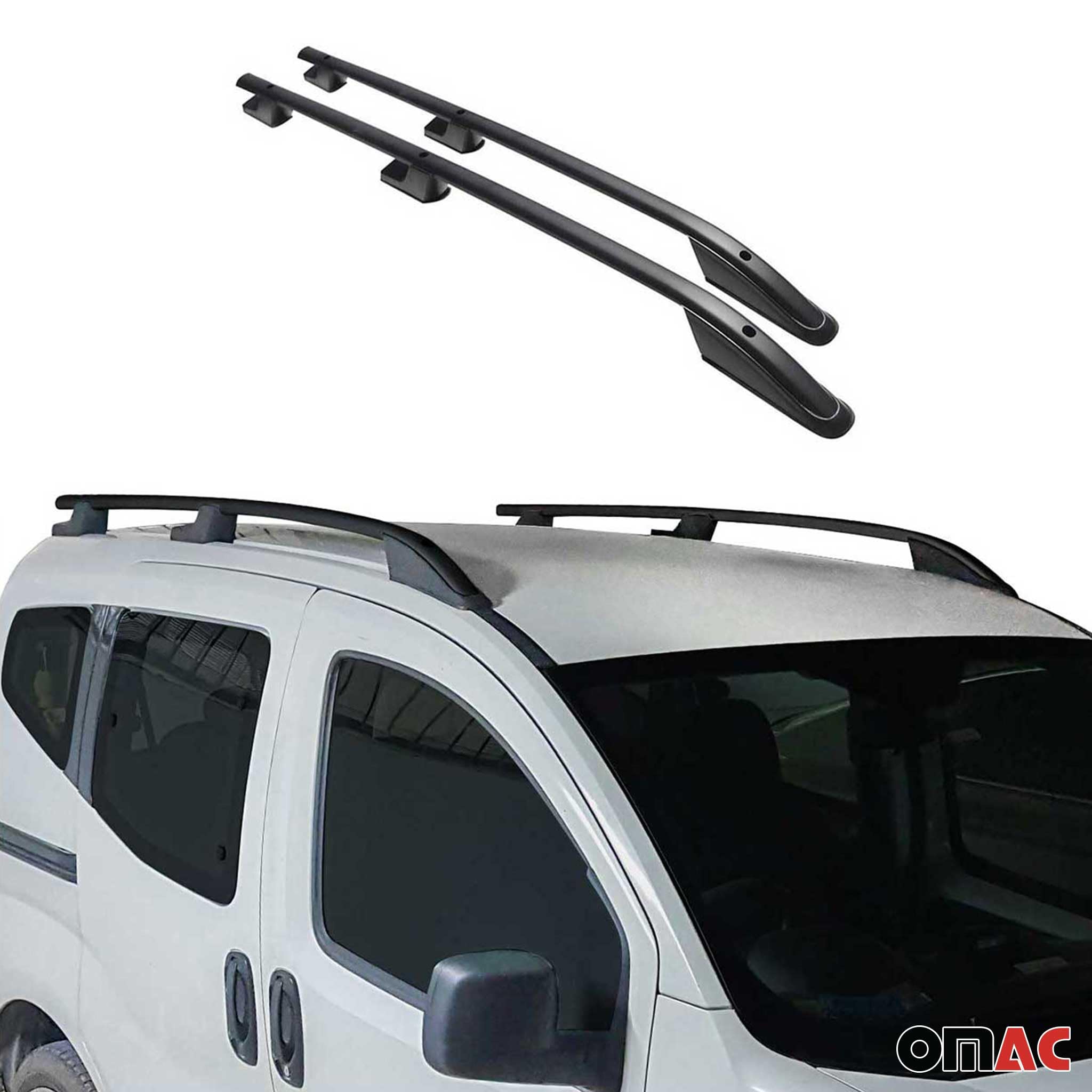 Alu Dachreling kompatibel mit Ford Transit Tourneo Custom 2012-2024 Kurzer ABE Schwarz