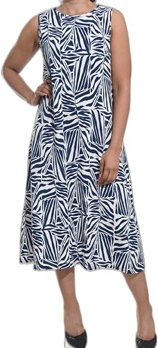 Womens Cream Printed Crinkle Sleeveless Dress
