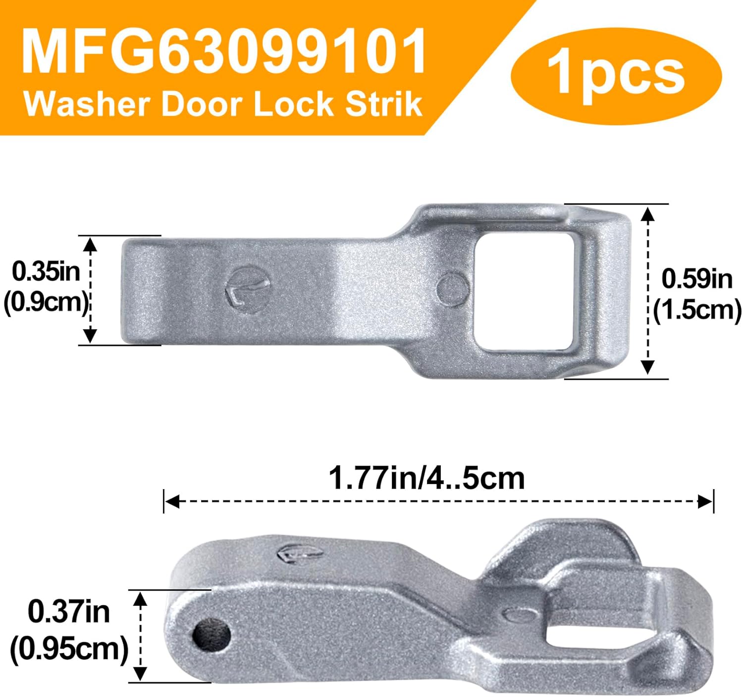 MFG63099101 Washing Machine Door Lock Strike, Washing Machine Door Lock Parts, Door Latch Hook Locker Replacement for LG Kenmore Front Load Washer- Silver image 2 of 7 B0DFH2HX8J