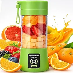 Mini Liquidificador Portátil 380ml Recarregável USB, 6 Lâminas Inox, Liquidificador Sem Fio para Sucos, Shakes, Vitaminas e Papinhas – Design Compacto (Verde)