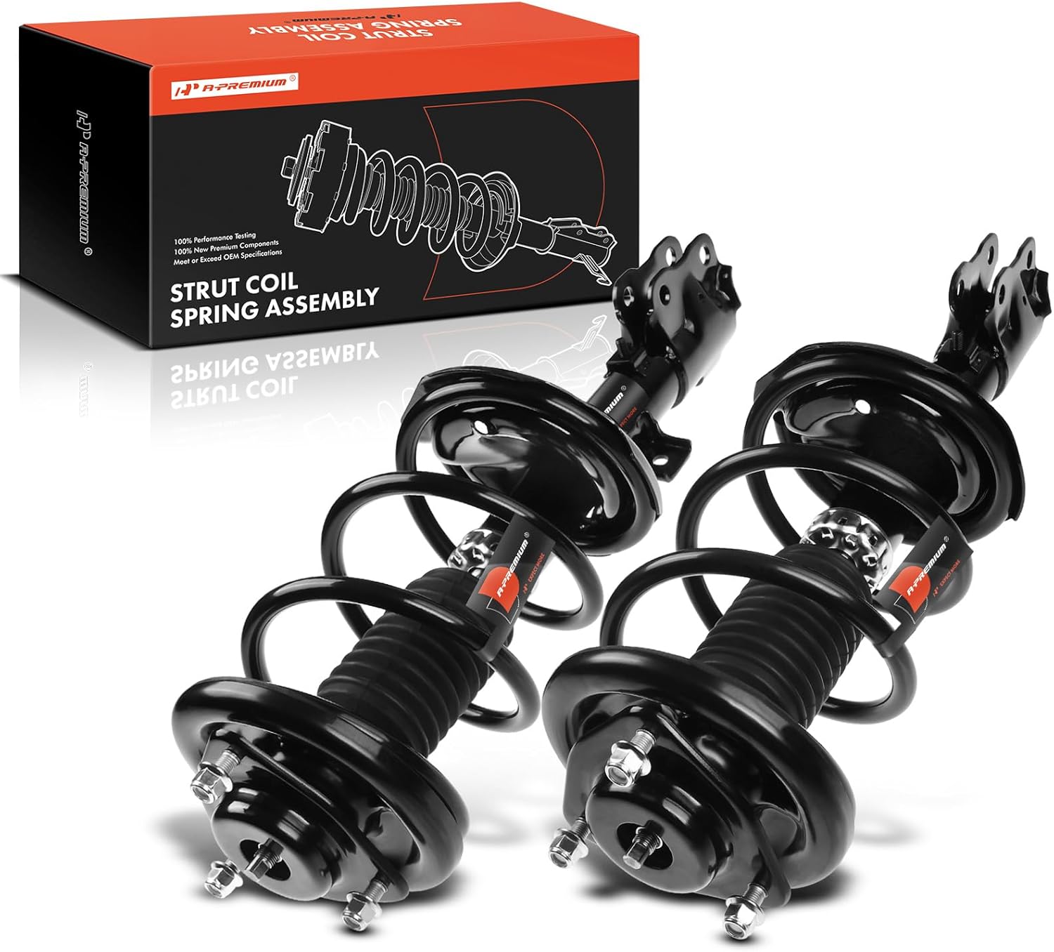 A-Premium Strut Assembly Compatible with Mitsubishi Lancer [DE/ES] 2008 2009 2010, Auto CVT Trans - 2x Replacement Suspension Complete Strut Shock Absorber with Coil Spring