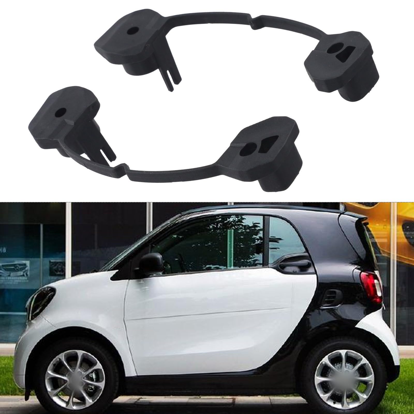 Schiebedach Schieberführung für CABRIO Verriegelungshaken Reparaturset kompatibel mit für SMART W451 2007-2014, Kunststoff, Schwarz, 1 Paar, OEM A4517760016