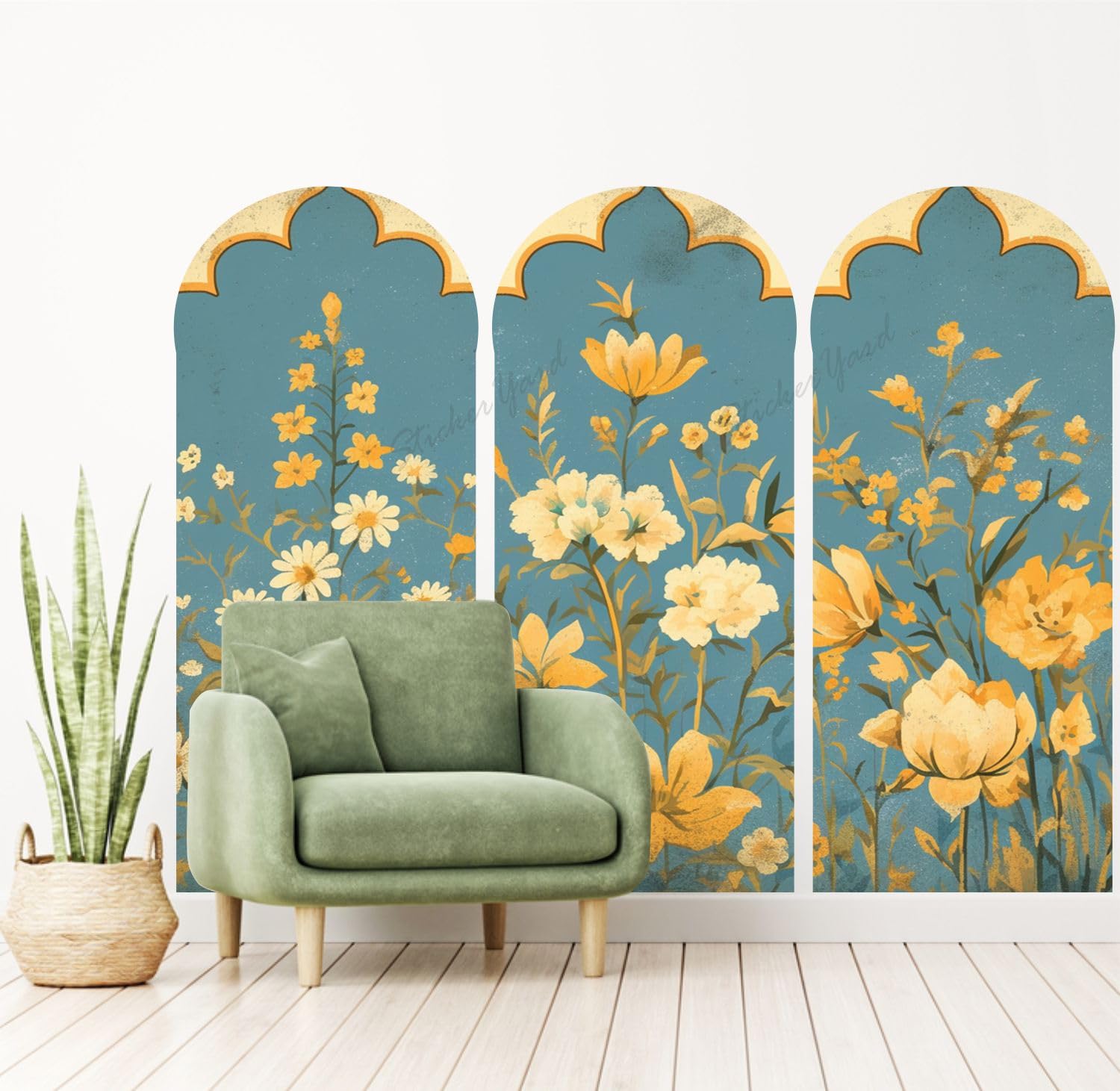 StickerYard Flowers Art Arch DIY Home Decoration Sticker Wall Art for Room Decor Aesthetic Standard Size 91X122CM-image-35