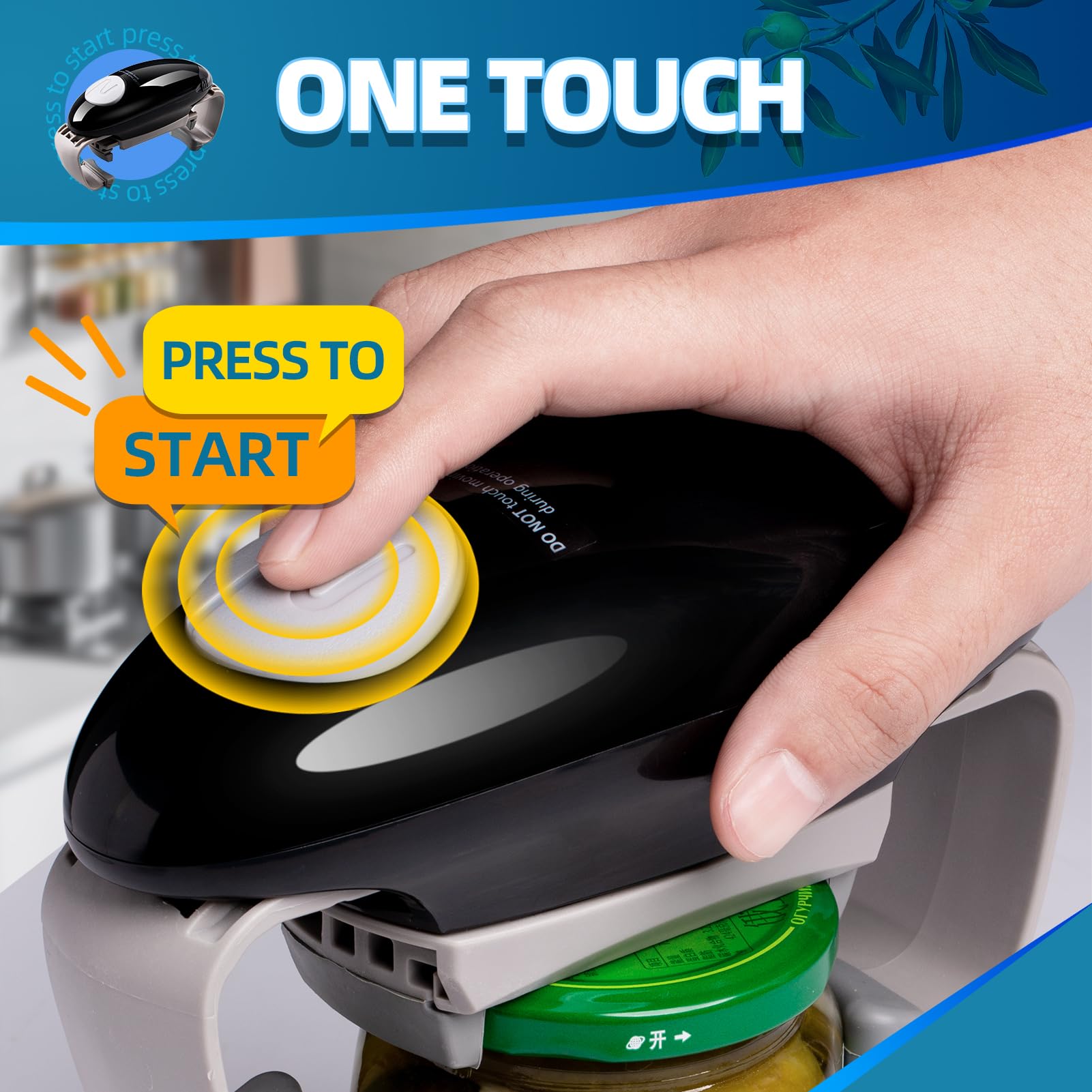 YUET Electric Can Opener Can Openers Portable Automatic Battery Operated Hands Free for Seniors With Arthritis Eliminate Hand Pain Help Prevent Injury Tension (Silver