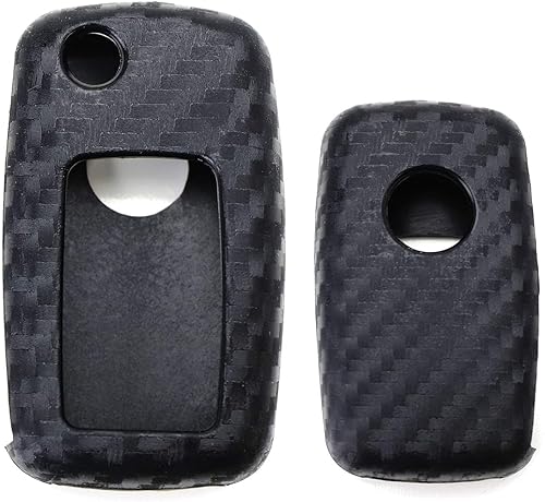 iJDMTOY Funda de silicona suave con patrón de fibra de carbono compatible con Volkswagen Golf GTI R32 Jetta Rabbit Passat Beetle Polo Bora CC EOS