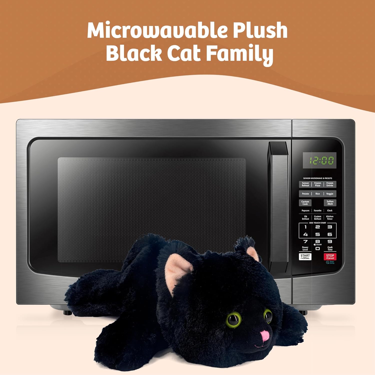 Marysun Microwavable Black Cat Stuffed Animal - Weighted Stuffed Animal Plush, Heating Pad, Cozy Gift for Girls|Women|Kids|Elder People - Image 7