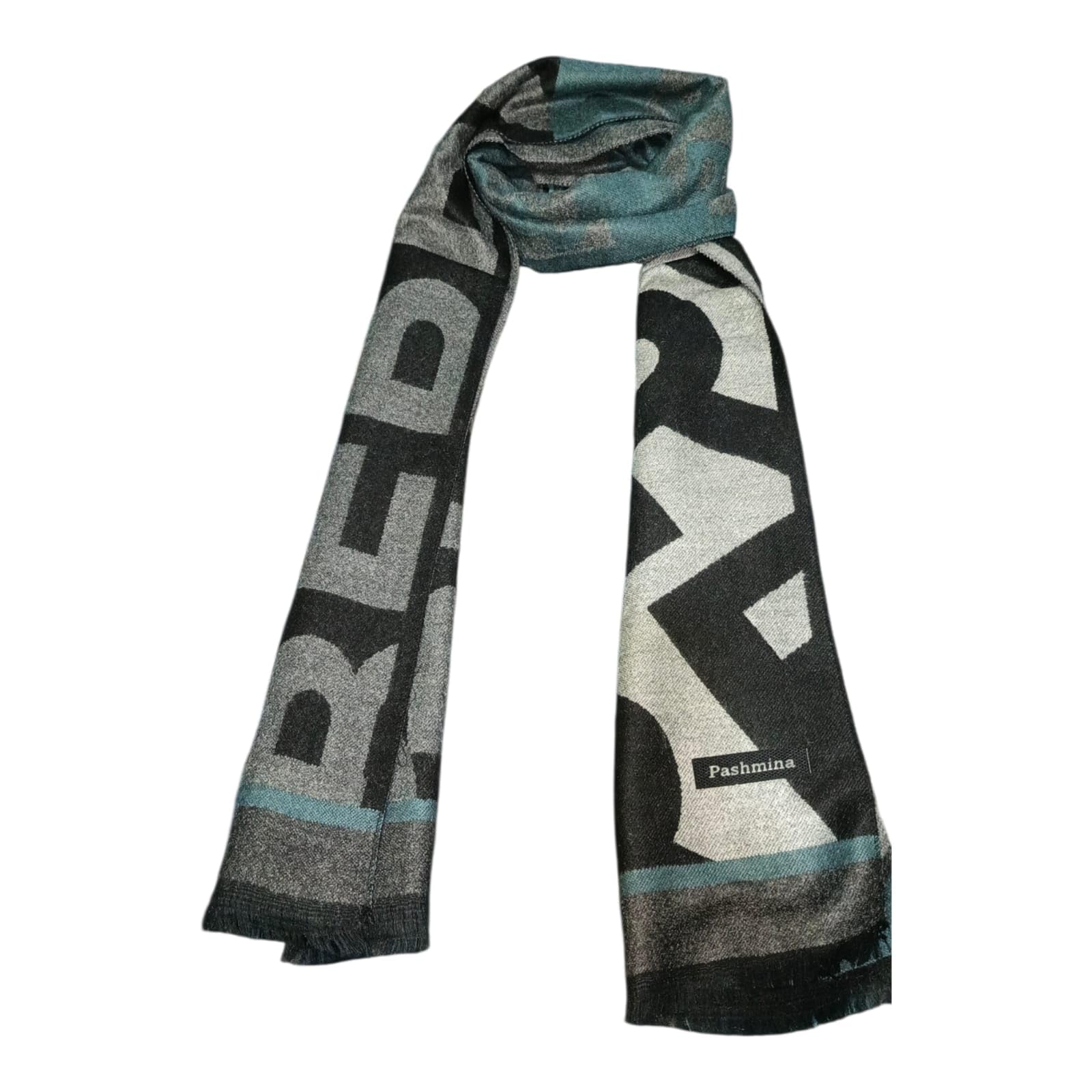 Woolen Scarf, Geometric Pattern, Wool Blend Knit, Large, Unisex Winter Muffler, Brown and Black-image-48