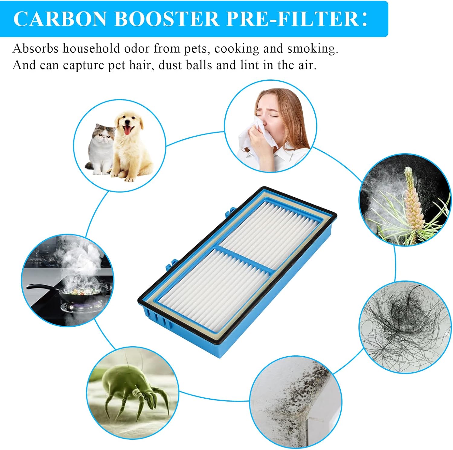 AER1 Filters HAPF30AT Replacement For Holmes HAPF300AH-U4R HAP242-NUC - 2 HEPA Filter + 4 Carbon Filters